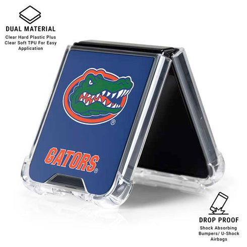 University of Florida Gators Mascot Blue Galaxy Z Flip6 Clear Case